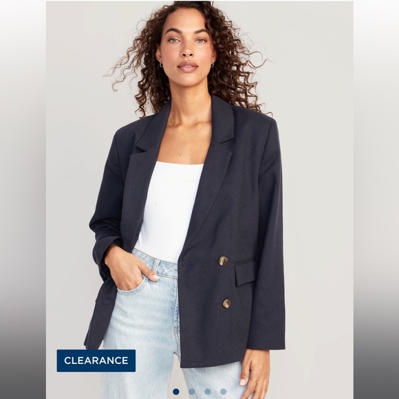 ❌SOLD NWT Double-Breasted Textured Blazer - Picture 1 of 8